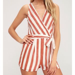 Lulus Pier Pleasure Red & White Striped Romper